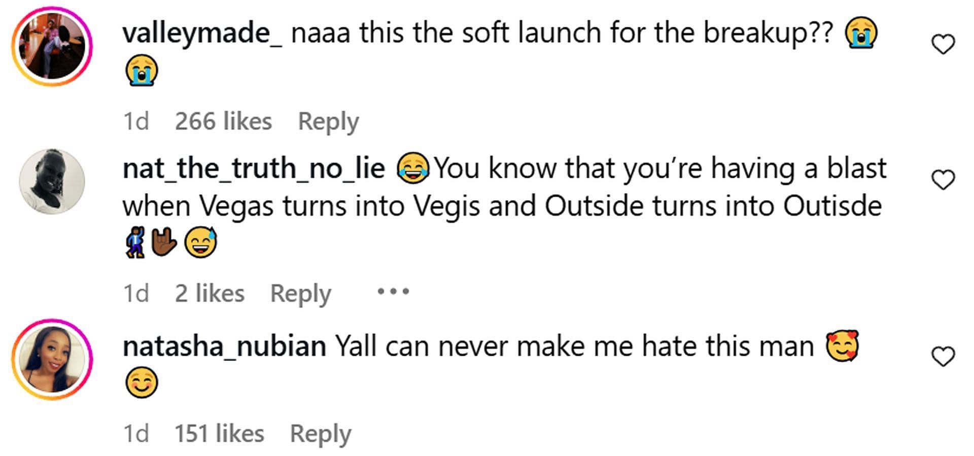 Comments reacting to the news (Image via Instagram/ @shadmoss)